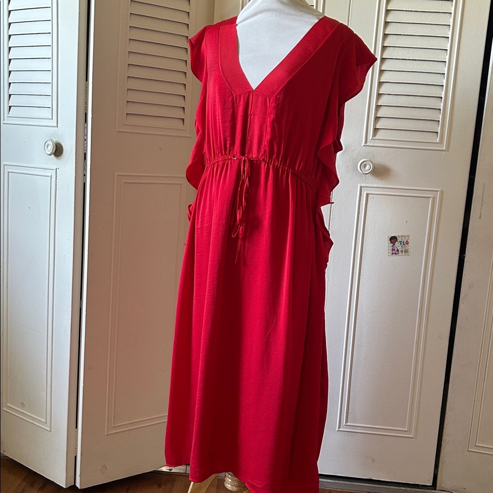 Motherhood Bold Red Maternity Dress